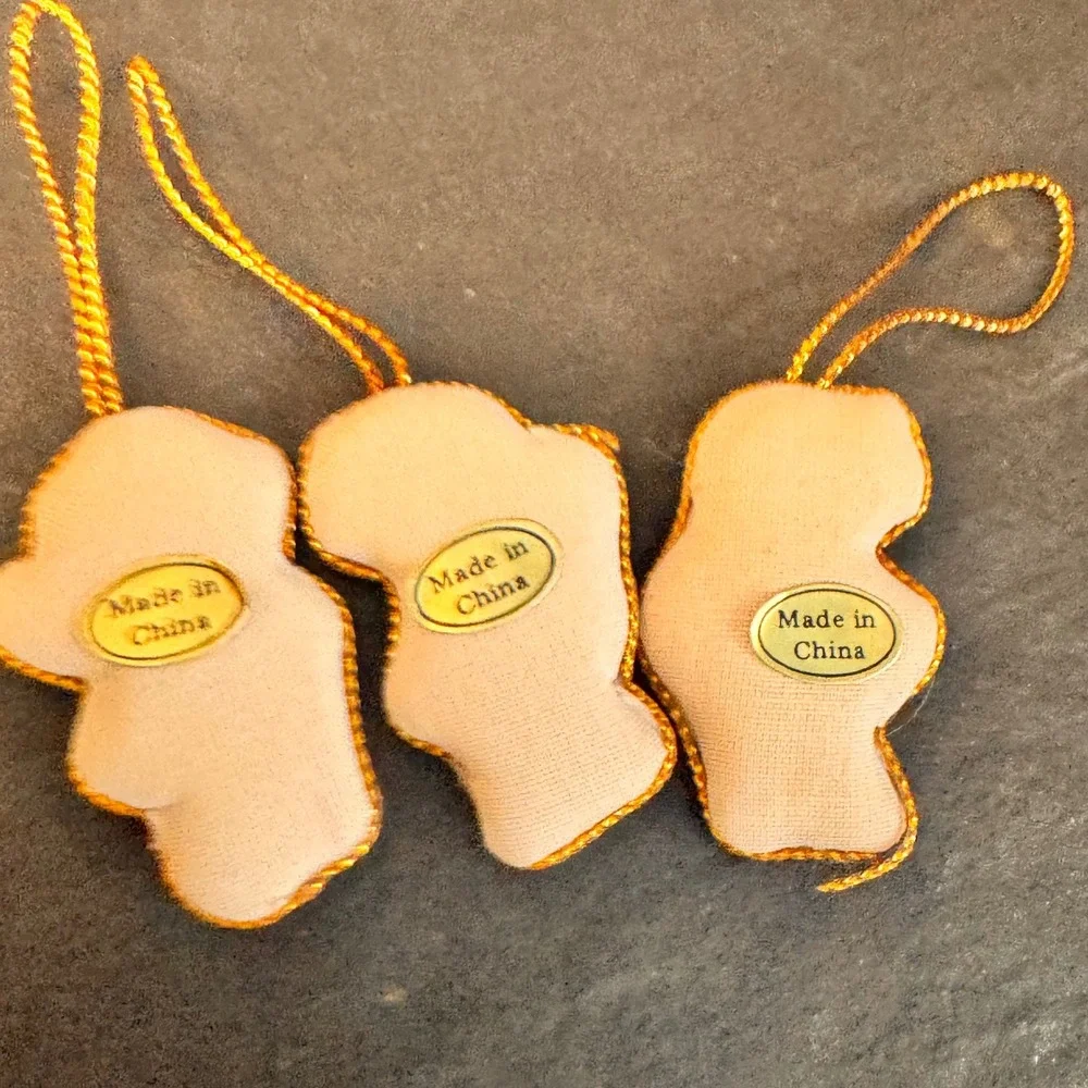 Set of 3 Vintage Santa Claus Christmas Ornaments Fabric Hanging Decorations‎